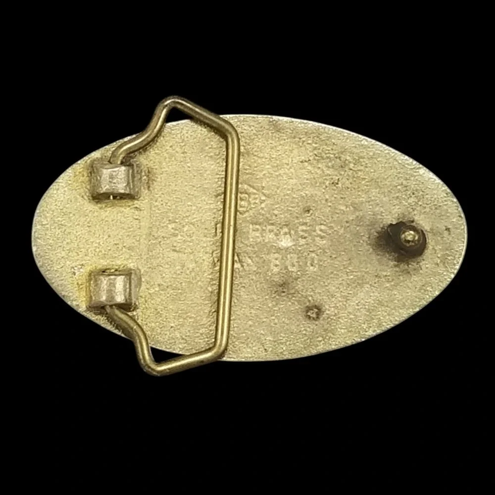 Jeep Belt Buckle Vintage Solid Brass Oval Logo Automotive Accessory‎ Taiwan Made